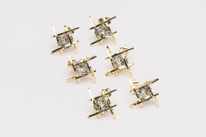 Saturn Gold Cubic Zirconia Stud Earrings