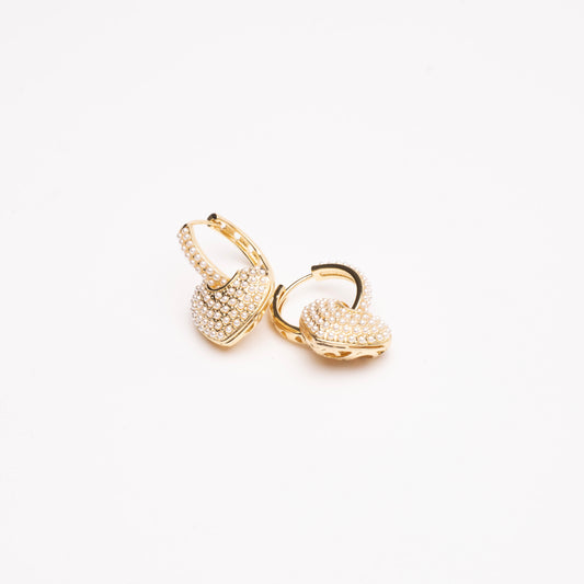 Love's Embrace Heart-Shaped Pearl Earrings